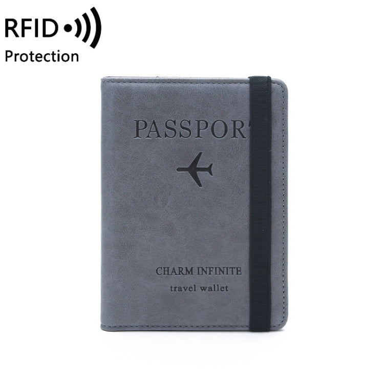 RFID Travel Passport Card Bag Elastic Band Protective Case(Gray) - free shipping - PMC TechLife - Order now!