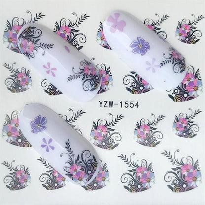 10 PCS Summer Colorful Nail Sticker Water Transfer Nail Decorations(YZW-1554) - Nail Stickers by PMC Jewellery | Online Shopping South Africa | PMC Jewellery