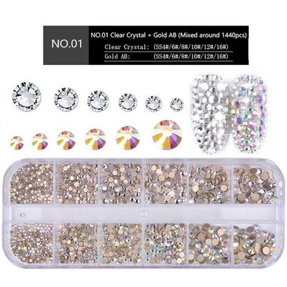 Nail Flat-back AB Crystal Strass 3D Charm Gems DIY Manicure Nail Art Decorations(01) - Nail Stickers by PMC Jewellery | Online Shopping South Africa | PMC Jewellery