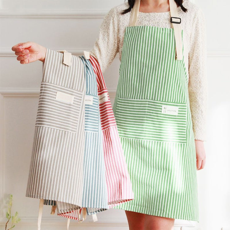 Kitchen Home Cooking Apron Restaurant Works Striped Cotton And Linen Apron(Coffee) - Aprons & Caps by PMC TechLife | Online Shopping South Africa | PMC TechLife