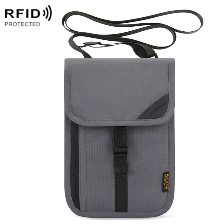 1062 Travel Passport Bag RFID Multi-Function Document Holder Hanging Neck Ticket Protective Case(Gray) - Antimagnetic RFID Package by PMC TechLife | Online Shopping South Africa | PMC TechLife | Buy Now Pay Later Mobicred