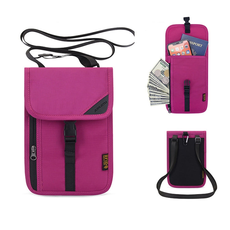 1062 Travel Passport Bag RFID Multi-Function Document Holder Hanging Neck Ticket Protective Case(Rose Red) - free shipping - PMC TechLife - Order now!