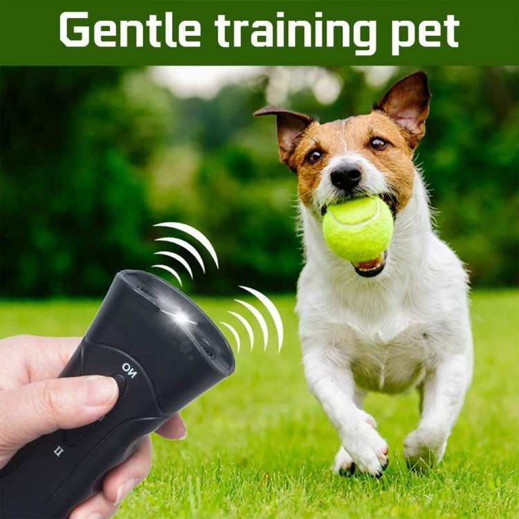 LED Flashlight Ultrasonic Dog Repeller Portable Dog Trainer, Colour: Double black(Colorful Package) - free shipping - PMC TechLife - Order now!