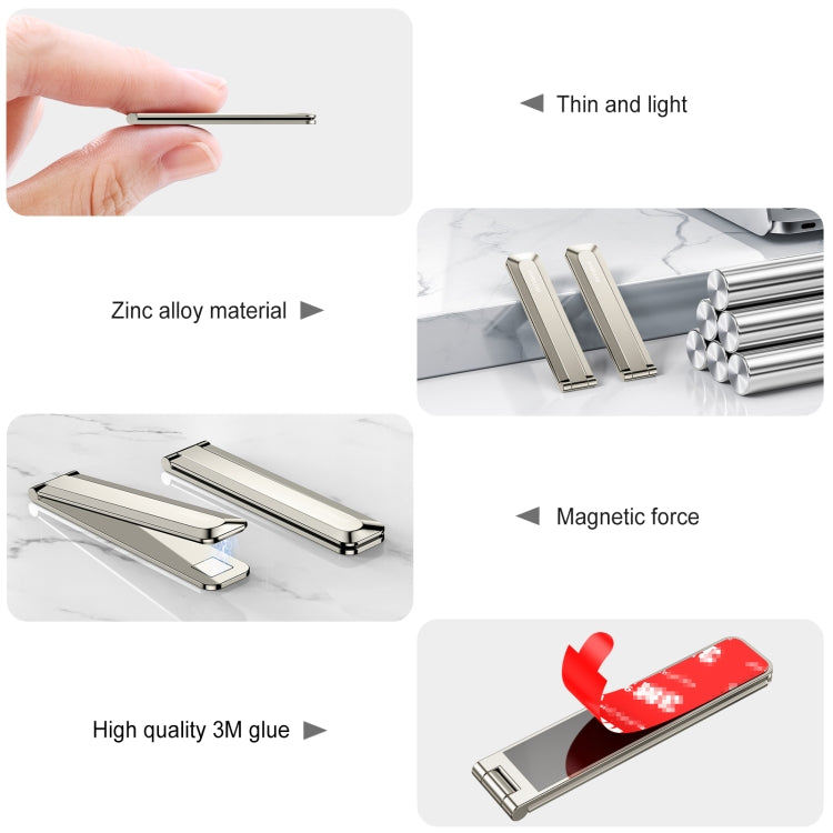 Oatsbasf 03654 Mini Mobile Phone Holder Back Sticker Portable Folding Desktop Multifunctional Magnetic Stand(Gold) - free shipping - PMC TechLife - Order now!