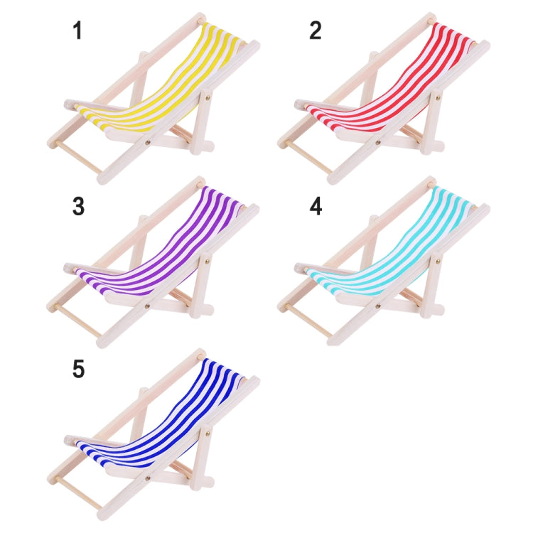 2 PCS 1:12 Beach Lounge Chair Simulation Model Outdoor Beach Scene Shooting Props Can Be Folded(Purple) - Other Props by PMC Jewellery | Online Shopping South Africa | PMC Jewellery