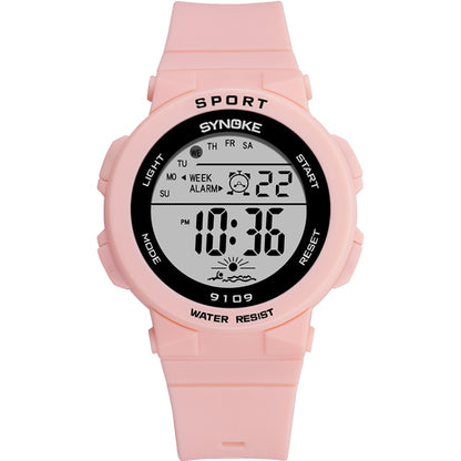 SYNOKE 9109 Student Multifunctional Waterproof Colorful Luminous Electronic Watch(Pink) - Silicone Strap Watches by SYNOKE | Online Shopping South Africa | PMC Jewellery | Buy Now Pay Later Mobicred