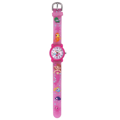 JNEW A335-86261 Children 3D Silicone Cartoon Mermaid Waterproof Quartz Watch(Red) - Cartoon Watches by JNEW | Online Shopping South Africa | PMC Jewellery | Buy Now Pay Later Mobicred