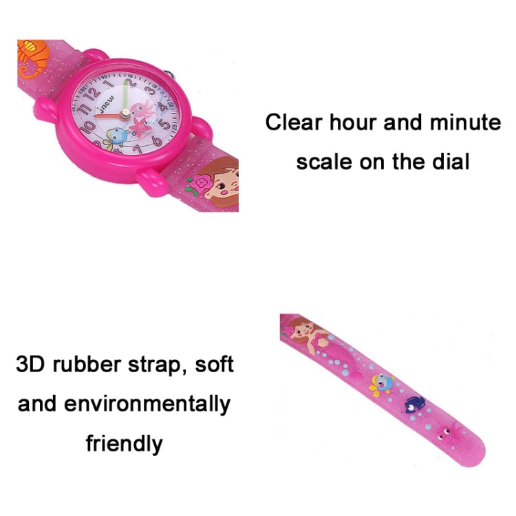 JNEW A335-86261 Children 3D Silicone Cartoon Mermaid Waterproof Quartz Watch(Red) - Cartoon Watches by JNEW | Online Shopping South Africa | PMC Jewellery | Buy Now Pay Later Mobicred