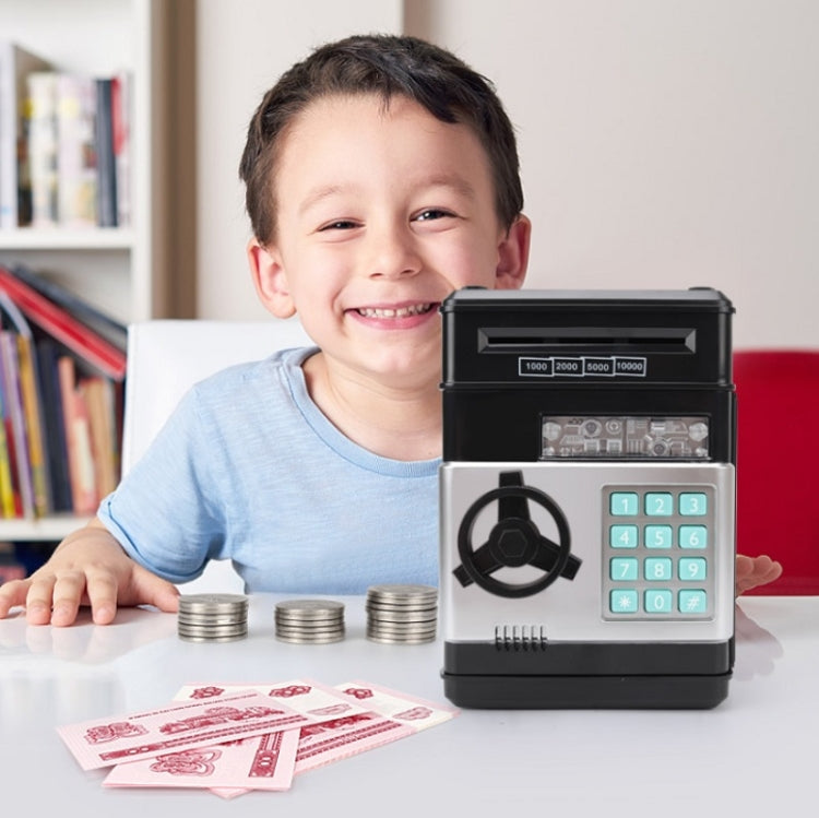 Password Safe Deposit Box Children Automatic Savings ATM Machine Toy, Colour: Black Red - free shipping - PMC TechLife - Order now!