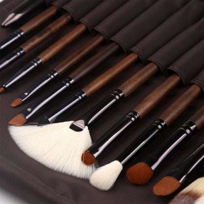 ZOREYA 15 In 1 Black Walnut Makeup Brush Set Full Set of Beauty Tools Nylon Hair Powder Brush Makeup Brush(ZP15) - Makeup Brushes by PMC Jewellery | Online Shopping South Africa | PMC Jewellery