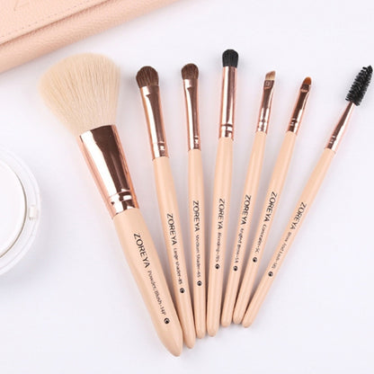 ZOREYA 7-In-1 Makeup Brush Set Brush Blush Brush Foundation Brush With Makeup Brush Bag(New Nude Color) - Makeup Brushes by PMC Jewellery | Online Shopping South Africa | PMC Jewellery