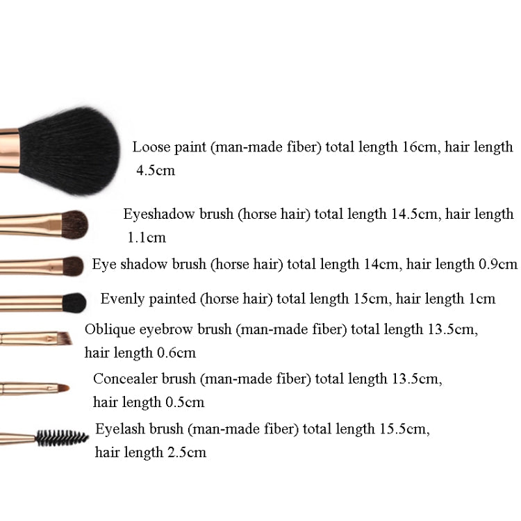 ZOREYA 7-In-1 Makeup Brush Set Brush Blush Brush Foundation Brush With Makeup Brush Bag(New Nude Color) - Makeup Brushes by PMC Jewellery | Online Shopping South Africa | PMC Jewellery