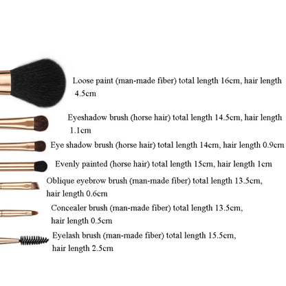 ZOREYA 7-In-1 Makeup Brush Set Brush Blush Brush Foundation Brush With Makeup Brush Bag(New Pink) - Makeup Brushes by PMC Jewellery | Online Shopping South Africa | PMC Jewellery