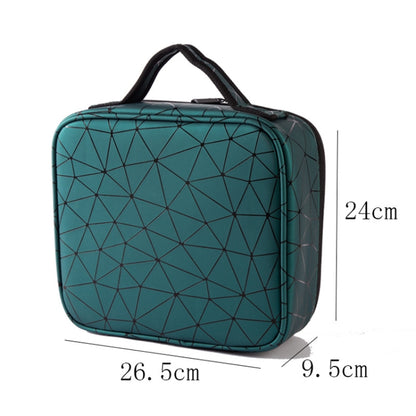 Waterproof Cosmetic Box With Partitions Cosmetic Bag Large-Capacity Rhombic PU Cosmetic Storage Box(Green) - Storage Boxes by PMC Jewellery | Online Shopping South Africa | PMC Jewellery