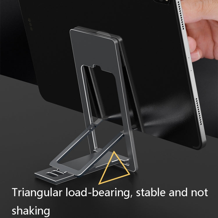 HZ10 Slim Portable Desktop Live Stand Multifunctional Folding Mobile Phone Holder(Gray) - Desktop Holder by PMC TechLife | Online Shopping South Africa | PMC TechLife