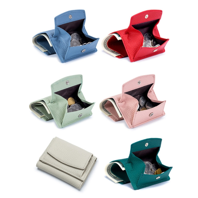 CL-2753 Leather RFID Short Coin Purse Wallet(Rice White) - Antimagnetic RFID Package by PMC TechLife | Online Shopping South Africa | PMC TechLife | Buy Now Pay Later Mobicred