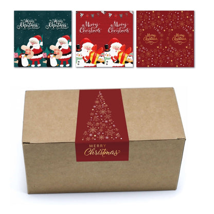 Merry Christmas Rectangular Gift Box Seal Stickers(C1) - Sticker & Tags by PMC Jewellery | Online Shopping South Africa | PMC Jewellery