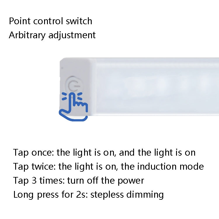 LED Human Body Induction Lamp Long Strip Charging Cabinet Lamp Strip, Size: 15cm(Silver and White Light) - Sensor LED Lights by PMC TechLife | Online Shopping South Africa | PMC TechLife