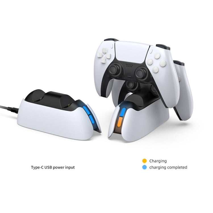 DOBE TP5-05103 Contact-Type Gamepad Charging Base With Indicator Light For PS5(White) - Charger & Power by DOBE | Online Shopping South Africa | PMC Jewellery