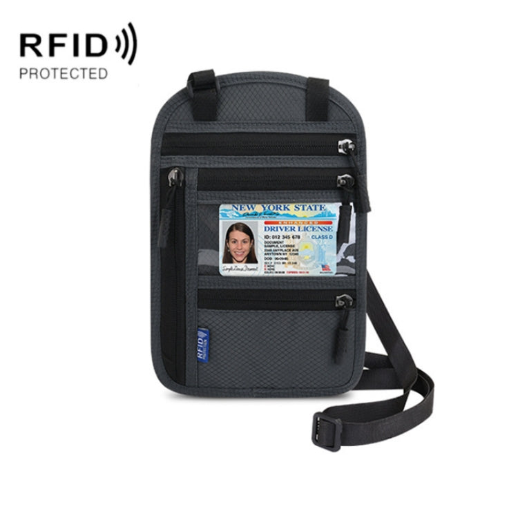 RFID Multi-Function Halter Passport Bag Certificate Protection Cover(Dark Gray) - Card & Passport Bags by PMC TechLife | Online Shopping South Africa | PMC TechLife | Buy Now Pay Later Mobicred