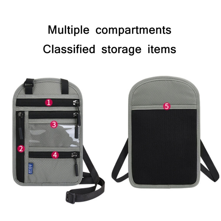 RFID Multi-Function Halter Passport Bag Certificate Protection Cover(Dark Gray) - Card & Passport Bags by PMC TechLife | Online Shopping South Africa | PMC TechLife | Buy Now Pay Later Mobicred