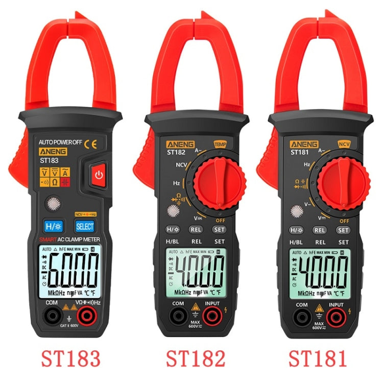 ANENG Intelligent Digital Backlit Clamp-On High-Precision Multimeter, Specification: ST182 with Temp Measurement - Digital Multimeter by ANENG | Online Shopping South Africa | PMC TechLife | Buy Now Pay Later Mobicred