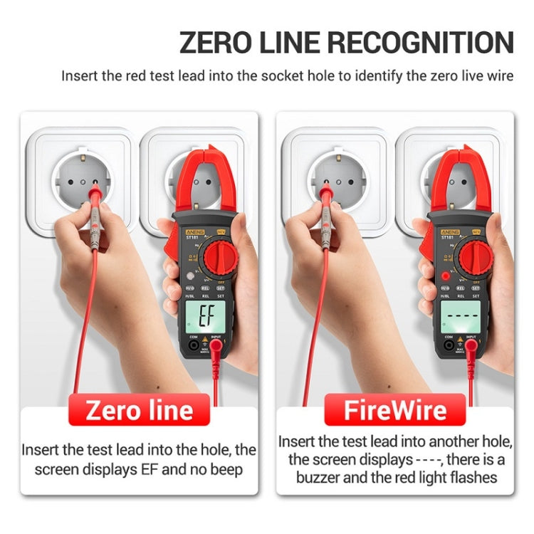 ANENG Intelligent Digital Backlit Clamp-On High-Precision Multimeter, Specification: ST182 with Temp Measurement - Digital Multimeter by ANENG | Online Shopping South Africa | PMC TechLife | Buy Now Pay Later Mobicred