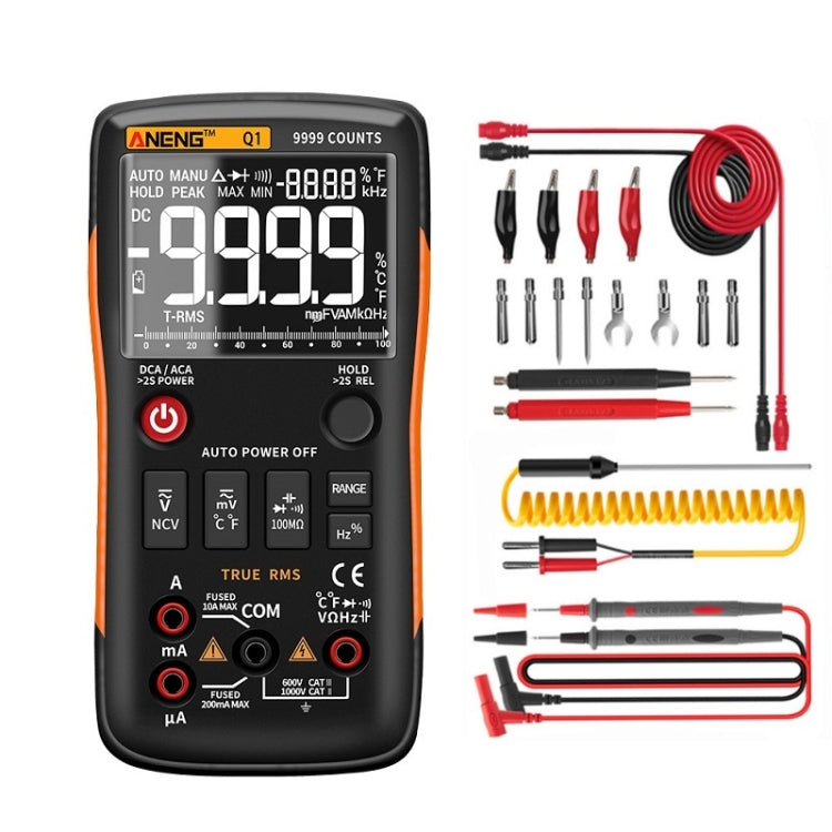 ANENG AN-Q1 Automatic High-Precision Intelligent Digital Multimeter, Specification: Standard with Cable(Orange) - free shipping - PMC TechLife - Order now!