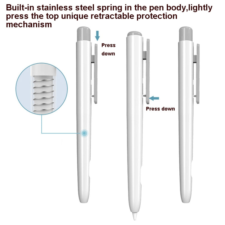 Double-Click Automatic Retractable Stylus Pen Case For Apple Pencil 2( Pearl White) - free shipping - PMC TechLife - Order now!