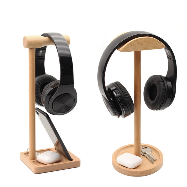 AM-EJZJ001 Desktop Solid Wood Headset Display Stand, Style: B - Anti-lost & Holder by PMC TechLife | Online Shopping South Africa | PMC TechLife