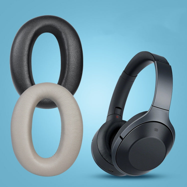 2 PCS Leather Headset Earmuffs for Sony 1000XM4 Black with Snap - Earmuff & Pad by PMC TechLife | Online Shopping South Africa | PMC TechLife