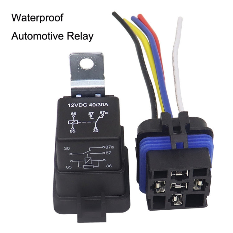 1040 5 Pin Waterproof Integrated Automotive Relay With Bracket, Rated voltage: 12V - Relays by PMC TechLife | Online Shopping South Africa | PMC TechLife | Buy Now Pay Later Mobicred