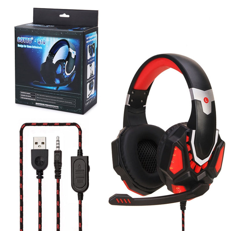 Soyto G10 Gaming Computer Headset For PS4 (Black Red) - Multimedia Headset by Soyto | Online Shopping South Africa | PMC Jewellery