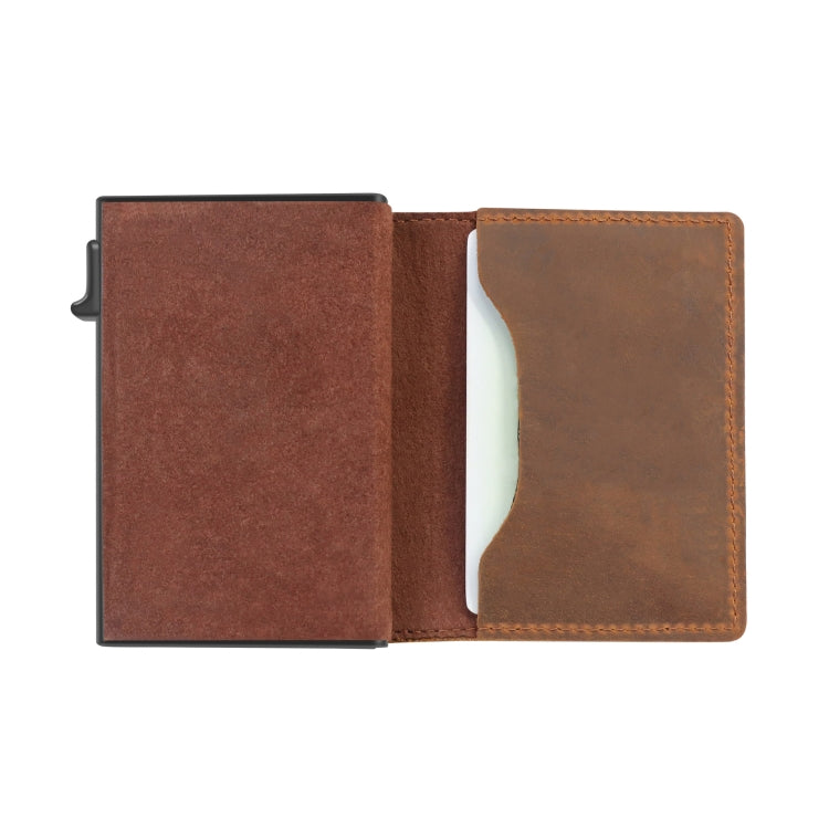 Anti-Theft Positioning Wallet Men Card Holder Mini Wallets For Airtag(Cowhide Dark Brown) - Wallet Series by PMC Jewellery | Online Shopping South Africa | PMC Jewellery