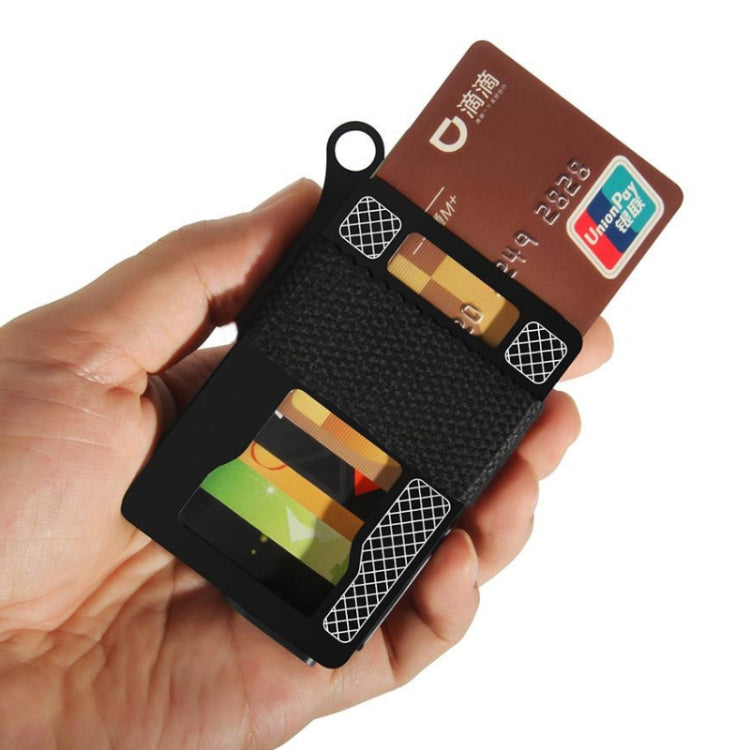 Metal Fabric Credit Card Holder Men Wallets(Black) - Card & Passport Bags by PMC Jewellery | Online Shopping South Africa | PMC Jewellery