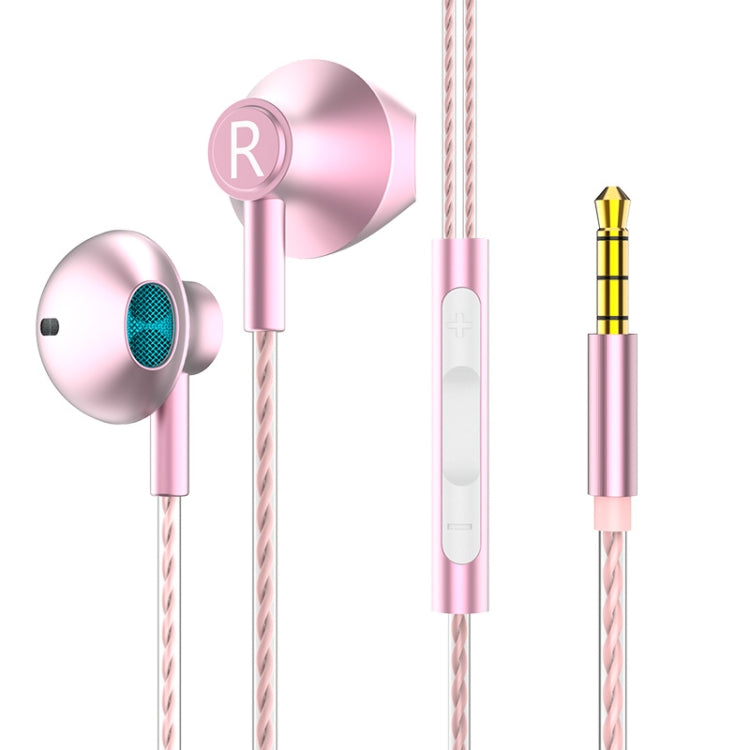 TS5000 3.5mm Metal Subwoofer Wired Earphone(Pink) - Normal Style Earphone by PMC TechLife | Online Shopping South Africa | PMC TechLife