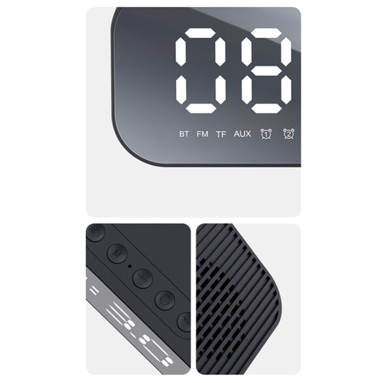 Havit M3 Subwoofer Mini Mirror Clock Bluetooth Speaker, Spsc: 1200mAh (White) - free shipping - PMC TechLife - Order now!