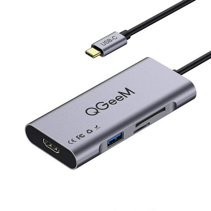 QGeeM 7 In 1 Multifunctional USB3.0 TYPE-C Extension HUB Adapter(QG-UH07-3 V1) - USB HUB by QGeeM | Online Shopping South Africa | PMC Jewellery | Buy Now Pay Later Mobicred