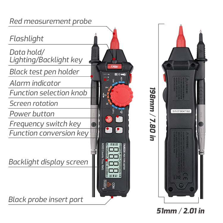 TASI Pen Multimeter Small Portable Intelligent Universal Table, Style: TA802B Automatic Identification - Digital Multimeter by TASI | Online Shopping South Africa | PMC Jewellery