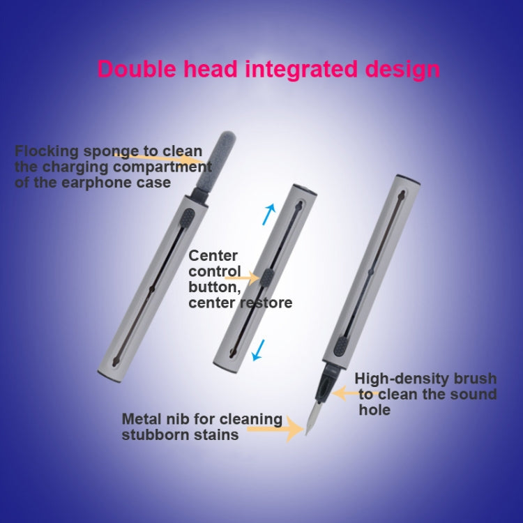 5 PCS Portable Second-generation Telescopic Headset Cleaning Pen Keyboard Dust Brush(White) - Other Accessories by PMC TechLife | Online Shopping South Africa | PMC TechLife