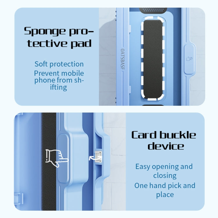 Oatsbasf  Bathroom Waterproof Phone Case Holder Shower Phone Box Wall Mount Phone Holder(Blue) - Hand-Sticking Bracket by Oatsbasf | Online Shopping South Africa | PMC Jewellery