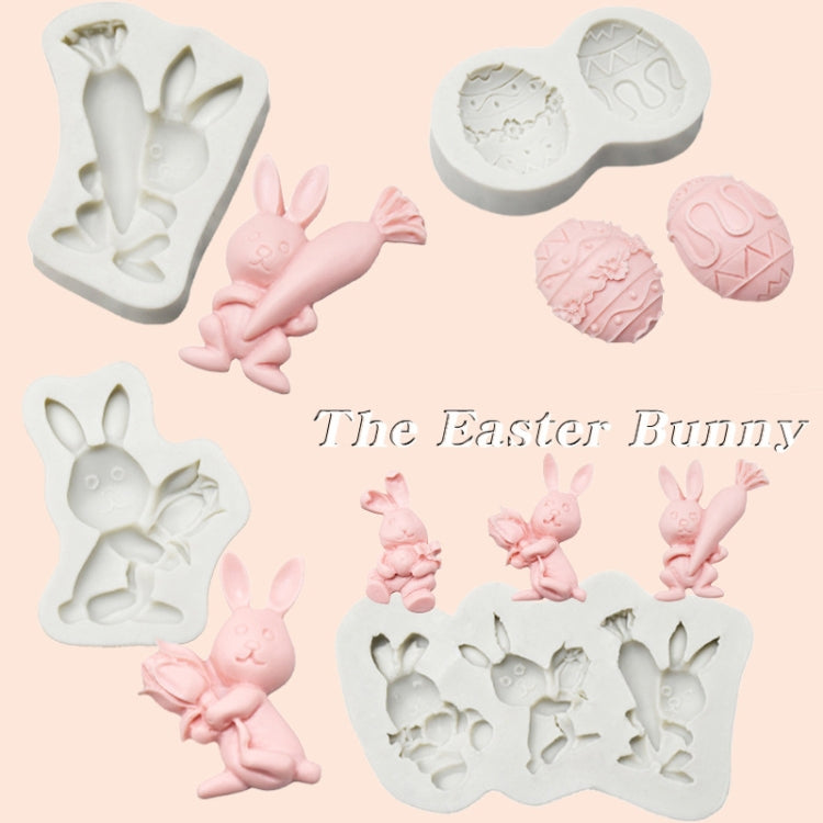 2 PCS Easter Bunny Egg Chocolate Baking Clay Silicone Mold, Specification: Double Egg - Arts & Crafts by PMC TechLife | Online Shopping South Africa | PMC TechLife