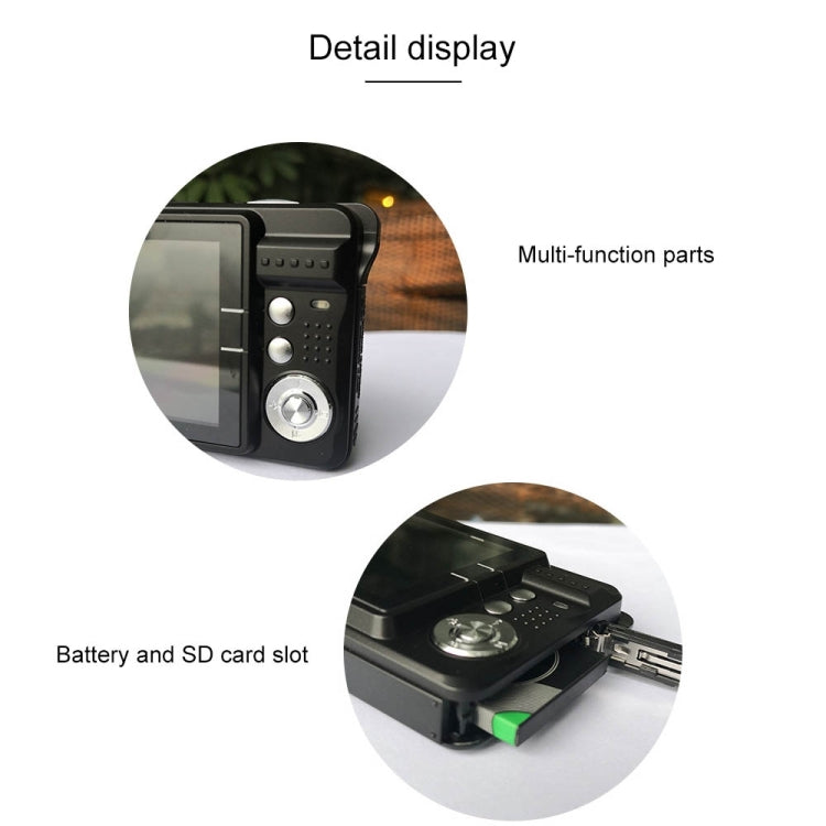 K09 48 Million Pixel CCD HD Digital Camera Retro Self-Portrait Video Camera(Black) - Video Cameras by null | Online Shopping South Africa | PMC TechLife | Buy Now Pay Later Mobicred