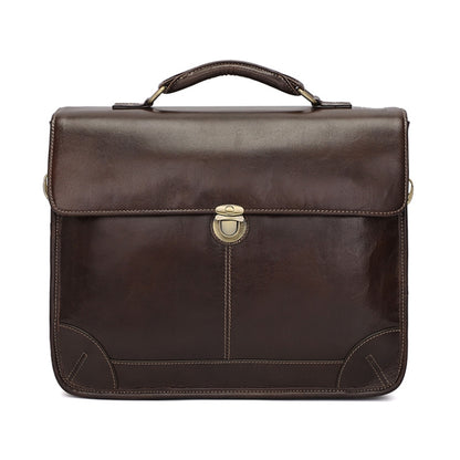 Men Retro Cowhide Leather Briefcase Multifunctional Laptop Bag for 15.6 Inch Computer(Coffee) - 15.6 - 17 inch by J.M.D | Online Shopping South Africa | PMC Jewellery