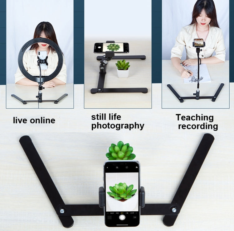 360 Degree Adjustable Metal Overhead Base Desktop Phone Holder,Style: Only Base - Stand by PMC TechLife | Online Shopping South Africa | PMC TechLife