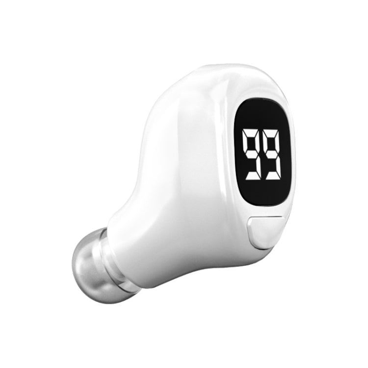 F6 Bluetooth Headset Mini Invisible Ear Business Digital Display Earphone(White) - Bluetooth Earphone by PMC TechLife | Online Shopping South Africa | PMC TechLife