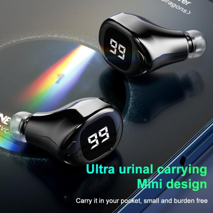 F6 Bluetooth Headset Mini Invisible Ear Business Digital Display Earphone(White) - Bluetooth Earphone by PMC TechLife | Online Shopping South Africa | PMC TechLife