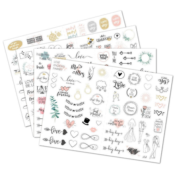 230 PCS Wedding Planning Stickers Engagement Planning Sticker Pack(4 sheets / set) - Sticker by PMC Jewellery | Online Shopping South Africa | PMC Jewellery