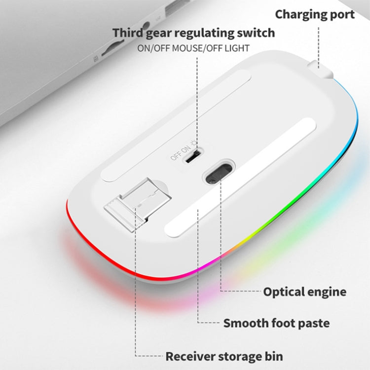 K-Snake BM110 RGB Lighting Effect Wireless Bluetooth Mouse(Silver) - Wireless Mice by K-Snake | Online Shopping South Africa | PMC TechLife