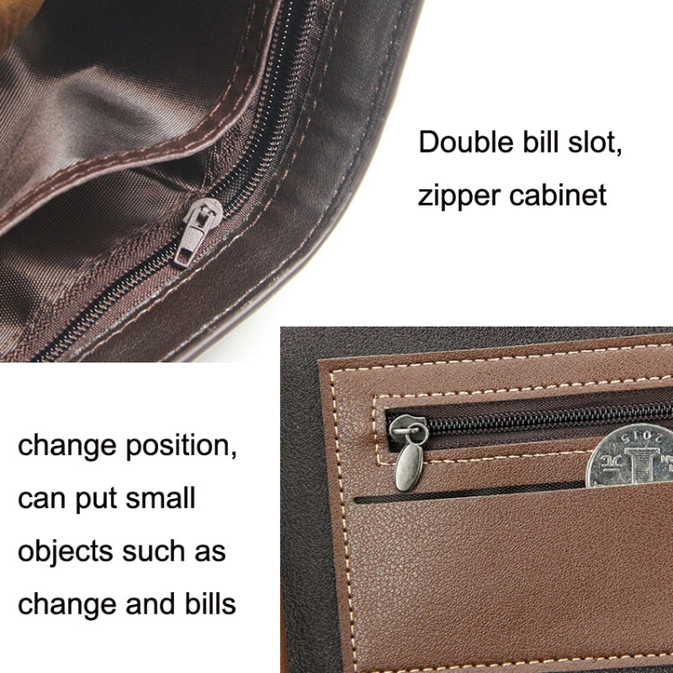 Menbense Hot Stamping Hinge Short Matte Multi-Card Large Capacity Male Wallet(D3301-4 Light Brown) - free shipping - PMC TechLife - Order now!